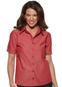 'Corporate Reflection' Ladies Model Stripe Short Sleeve Overshirt