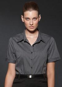'Corporate Reflection' Ladies Argento Short Sleeve Overshirt