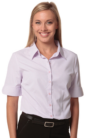 'Winning Spirit' Ladies Mini Check Short Sleeve Shirt