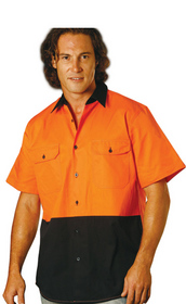 'Winning Spirit' Mens Cool-Breeze Cotton Twill Short Sleeve Safety Shirt