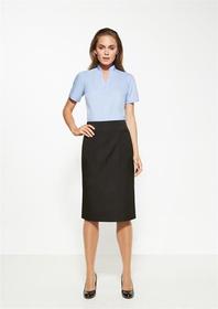 'Biz Corporate' Cool Stretch Pinstripe Ladies Relaxed Fit Lined Skirt