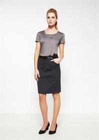 'Biz Corporate' Comfort Wool Stretch Ladies Multi Pleat Skirt