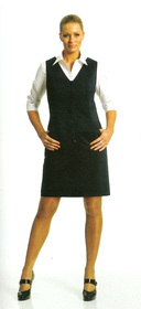 ** CLEARANCE ITEM ** - 'Totally Corporate'  Ladies V Neck Zip Pinafore