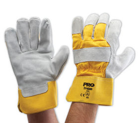 'Prochoice' Yellow Grey Leather Glove