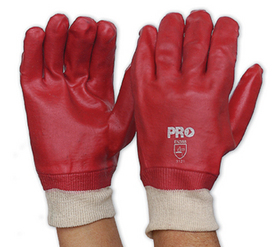 'Prochoice' Red PVC Glove with Knitted Wrist