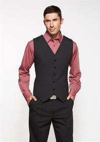 'Biz Corporate' Comfort Wool Stretch Mens Peaked Vest with Knitted Back