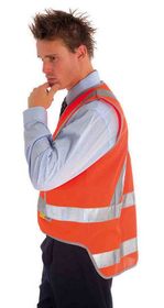 'DNC' Day/Night Cross Back Safety Vest with Tail and 3M Reflective Tape