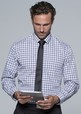 'AP Business' Mens Devonport Modern Check Long Sleeve Shirt