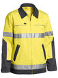 'Bisley Workwear' 3M Taped 2 Tone Hi Vis Cotton Drill Jacket with Liquid Repellent Finish