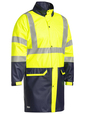 'Bisley Workwear' HiVis Two Tone Taped Stretch PU Rain Jacket
