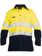 'Bisley Workwear' TenCate Tecasafe� Plus Ladies Taped 2 Tone HiVis FR Light Weight Vented Long Sleeve Shirt