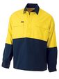 'Bisley Workwear' HiVis Long Sleeve Closed Front Drill Shirt