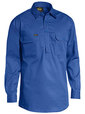 'Bisley Workwear' Closed Front Cotton Light Weight Drill Long Sleeve Shirt