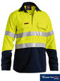 'Bisley Workwear' TenCate Tecasafe� Plus Closed Front Taped 2 Tone HiVis FR Vented Long Sleeve Shirt