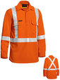 'Bisley Workwear' TenCate Tecasafe® Plus Taped HiVis Closed Front Lightweight FR Long Sleeve Shirt
