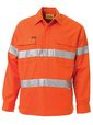 'Bisley Workwear'  3M Taped HiVis Closed Front Long Sleeve Drill Shirt