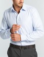 'Gloweave' Mens Micro Step Textured Plain Long Sleeve Shirt