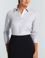 'Gloweave' Ladies Micro Step Textured Plain Long Sleeve Shirt