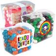 'Logo-Line'  Corporate Colour Mini Jelly Beans in Clear Mini Noodle Box