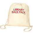 'Logo-Line' Calico Library Back Pack With Drawstrings