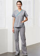 'Biz Collection' Contrast Ladies Scrubs Crossover Top