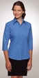 'City Collection' Ladies ¾ Sleeve Micro Check Shirt