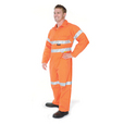 'DNC' HiVis Cool Breeze Orange Lightweight Cotton Coverall with 3M Reflective Tape