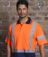 'Aussie Kings' Hi-Vis Optimus Cotton Back Short Sleeve Polo with Reflective Tape