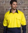 'Aussie Kings' Hi-Vis Optimus Cotton Drill Long Sleeve Shirt