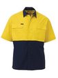 'Bisley Workwear' Lightweight HiVis Short Sleeve Drill Shirt