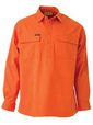 'Bisley Workwear' HiVis Closed Front Long Sleeve Drill Shirt