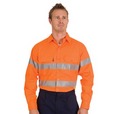 'DNC' HiVis D/N Long Sleeve Cotton Drill Shirt with 3M 8910 Reflective Tape