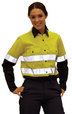 'Winning Spirit' Ladies Cool-Breeze Cotton Twill Long Sleeve Safety Shirt with 3M Reflective Tape