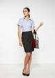 'Biz Corporate' Cool Stretch Pinstripe Ladies Chevron Band Skirt