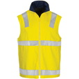 'DNC' HiVis Cotton Drill Reversible Vest with Generic Reflective Tape