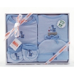 4 Piece Organic Cotton Clothing Set ~ Blue Giraffe