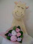 Baby Clothing Bouquet and Giraffe Pink
