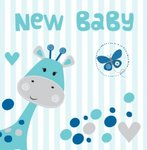 New Baby Blue Giraffe Hearts
