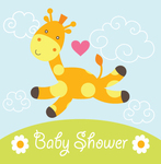 Baby Shower Giraffe Heart