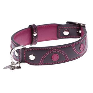 Hamish McBeth leather collar (Keado Brown/Pink)